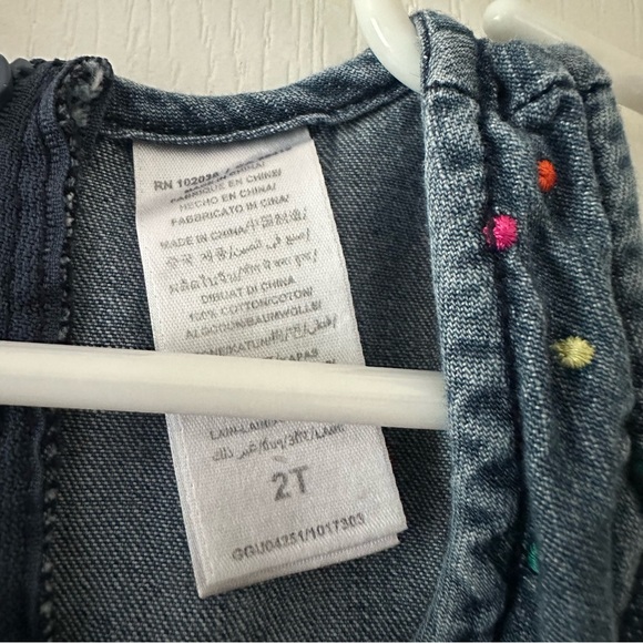 Guess jeans denim embroidered dots tiered dress - Picture 5 of 5